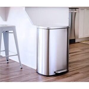 QUALIAZERO 50L/13Gal Stainless Steel Commercial/Kitchen Trash Can NEW! MSRP:110$